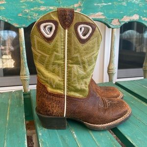 Kids Ariat Cowboy Boots Size 10.5M Raptor Green